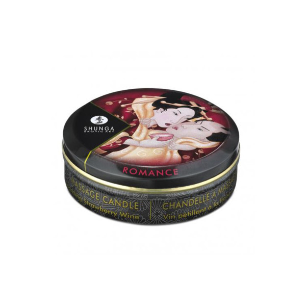 Mini bougie de massage fraise vin pétillant 30ml 